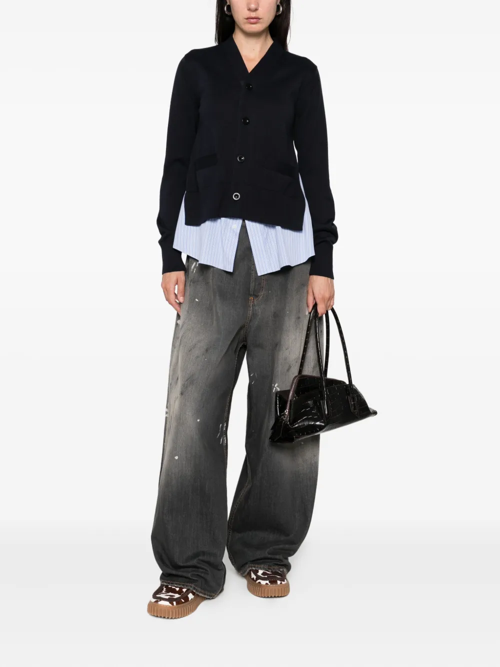 sacai Gelaagd vest met knopen Blauw
