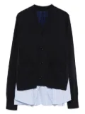 sacai buttoned layered cardigan - Blue