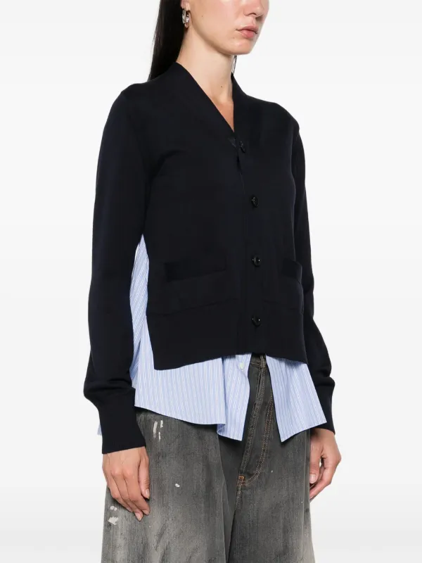 【美品✨】sacai サカイ シアー レイヤード カーディガン Sacai レイヤード カーディガン | ブラウン | FARFETCH JP