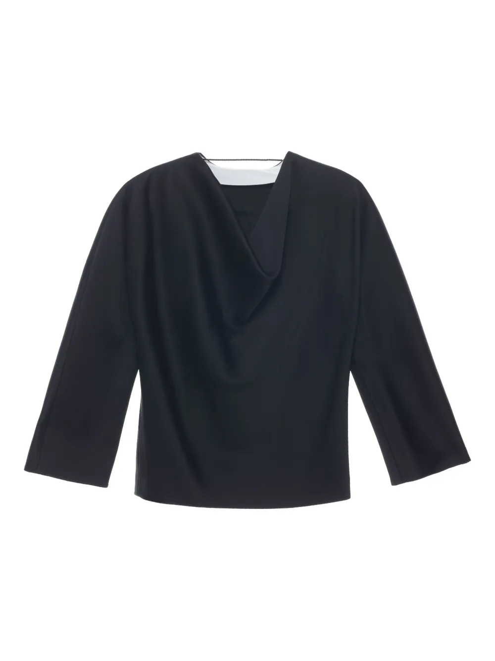 Carven Blouse met gedrapeerde rug en wijde mouwen - Zwart