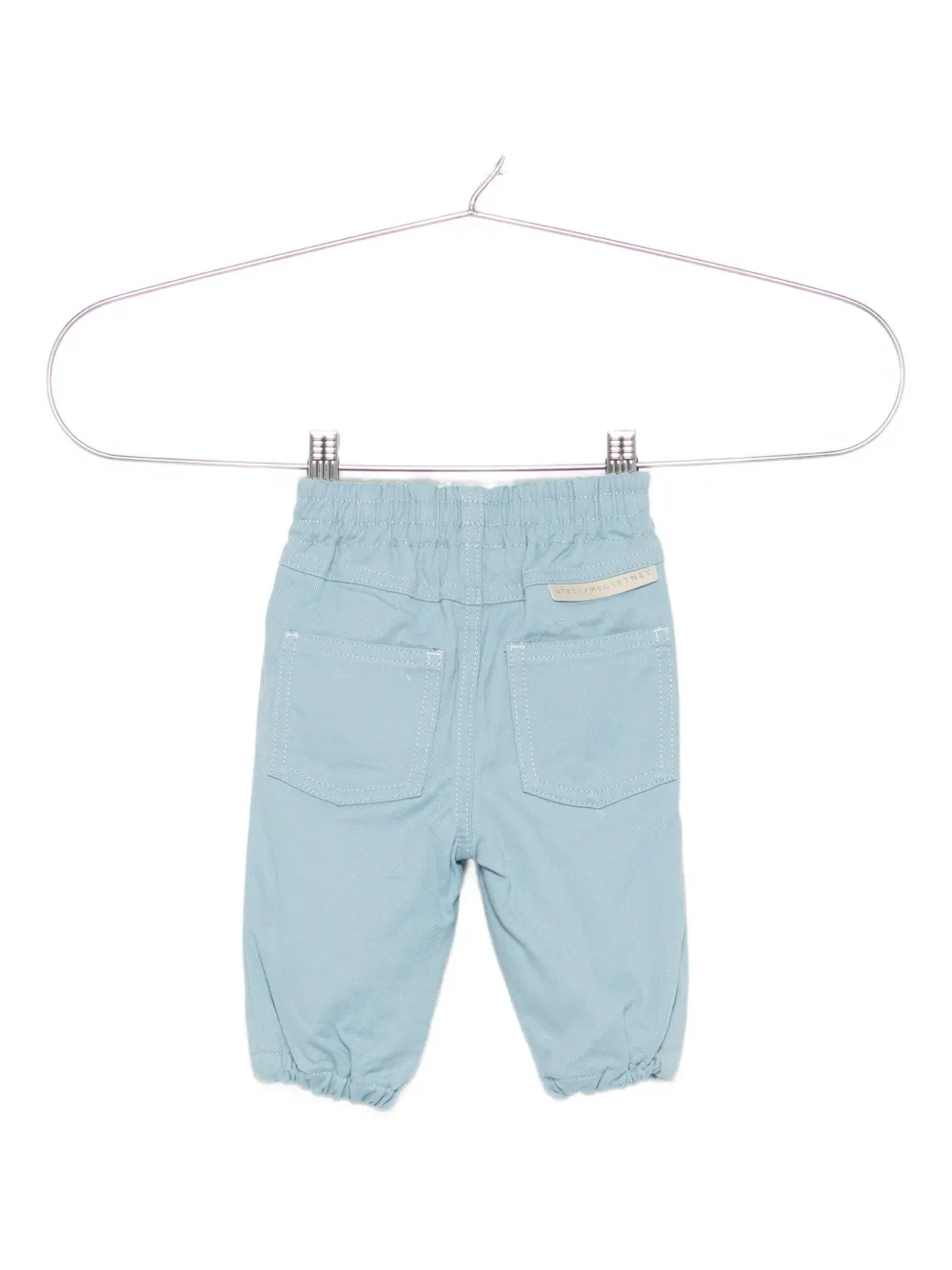 Stella McCartney Kids elastic-waist cotton trousers Blauw