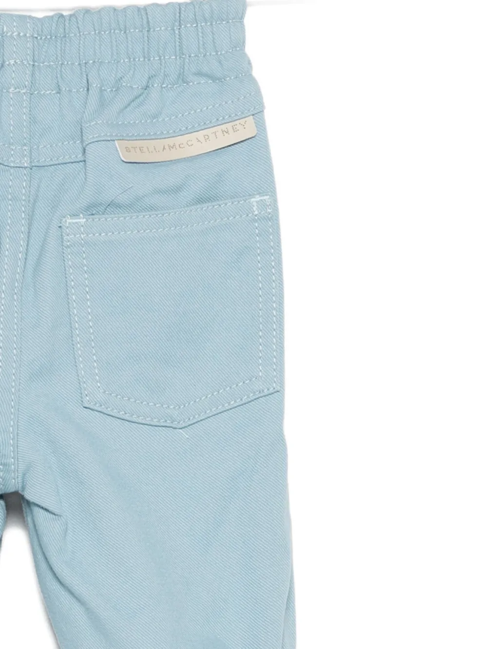 Stella McCartney Kids elastic-waist cotton trousers Blauw