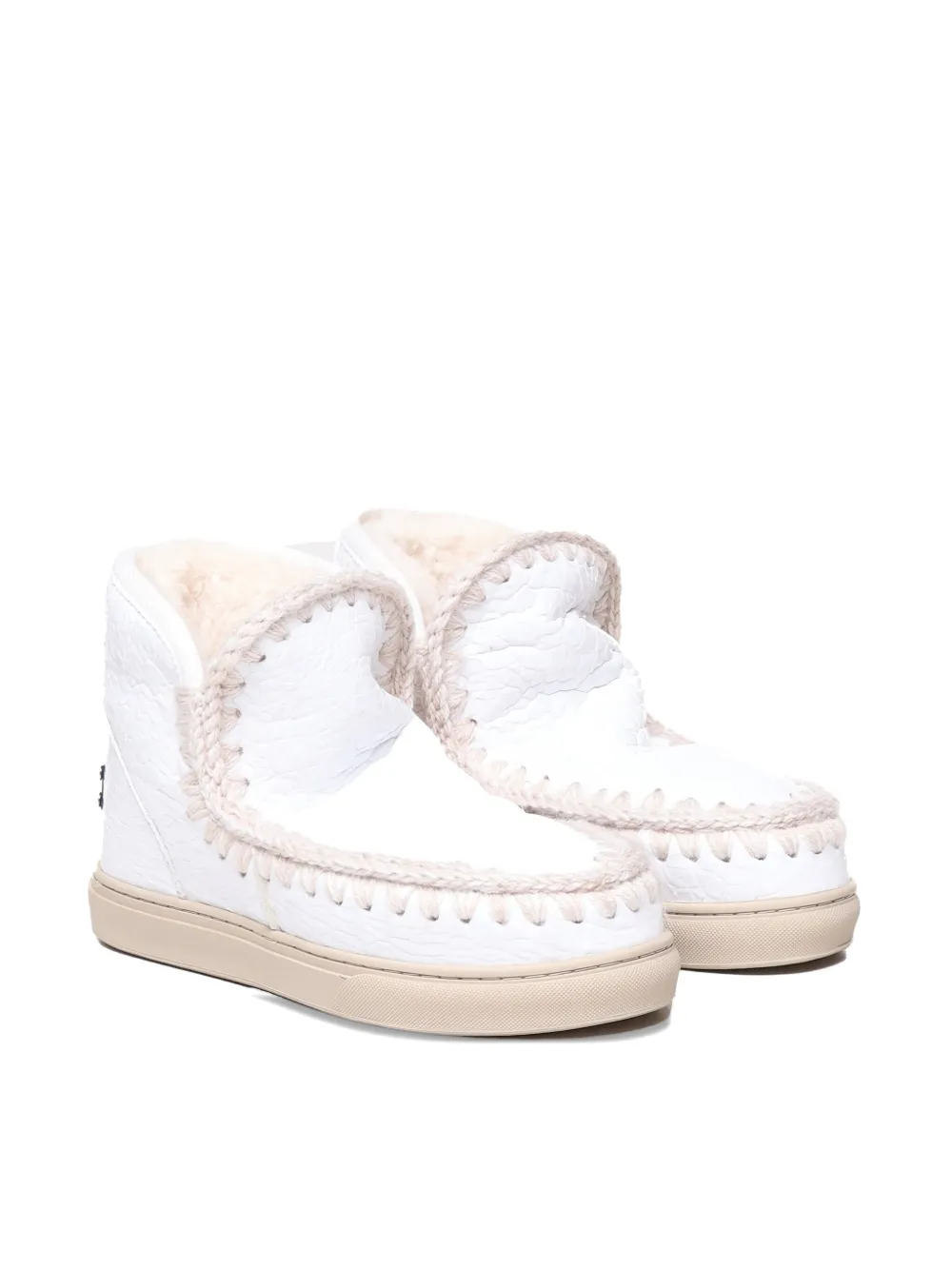 Mou Eskimo 15.5 crochet-detail boots White