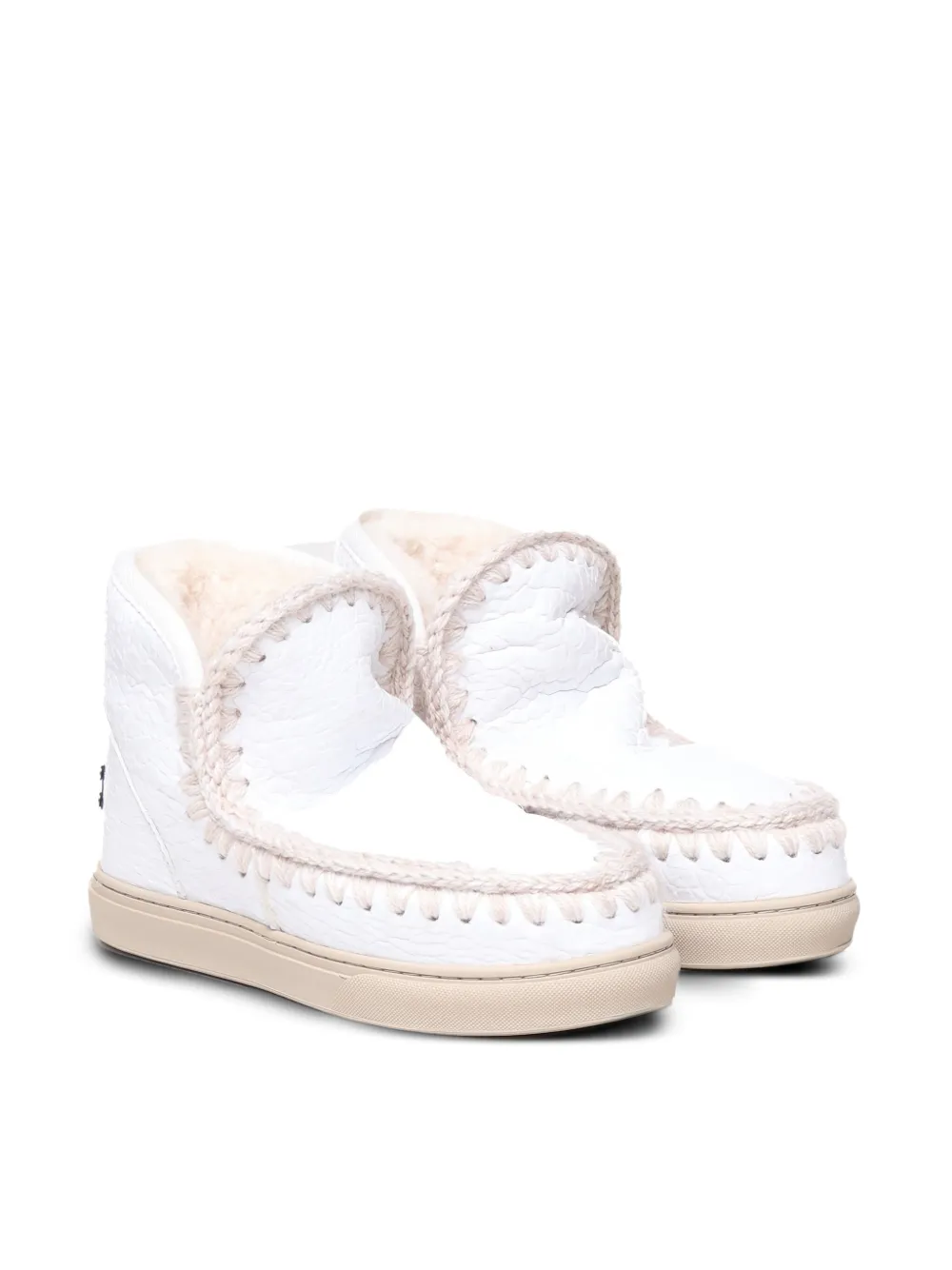 Mou Eskimo 15.5 crochet-detail boots White