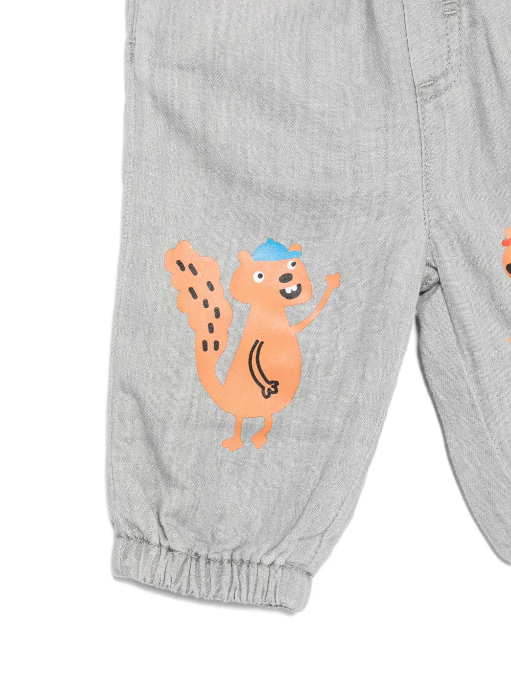 Stella McCartney Kids Broek met elastische taille en eekhoornprint Grijs