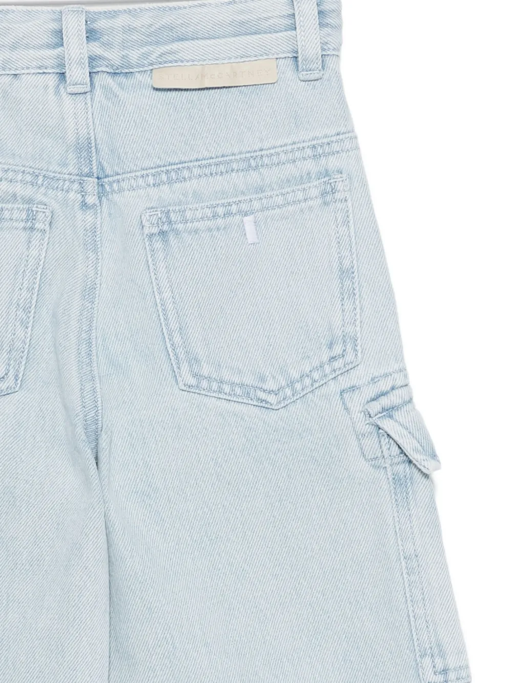 Stella McCartney Kids Cargo broek met ritsdetail en zak Blauw