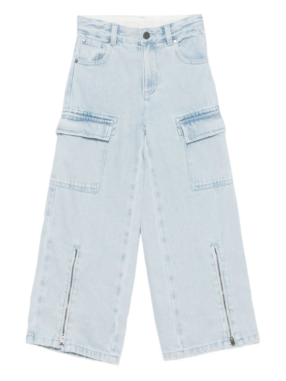 Stella McCartney Kids Cargo broek met ritsdetail en zak Blauw
