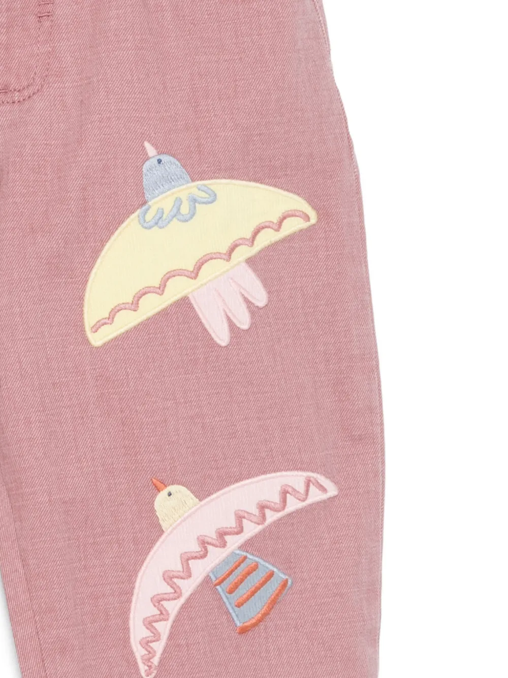 Stella McCartney Kids Jeans met geborduurde vogels Roze