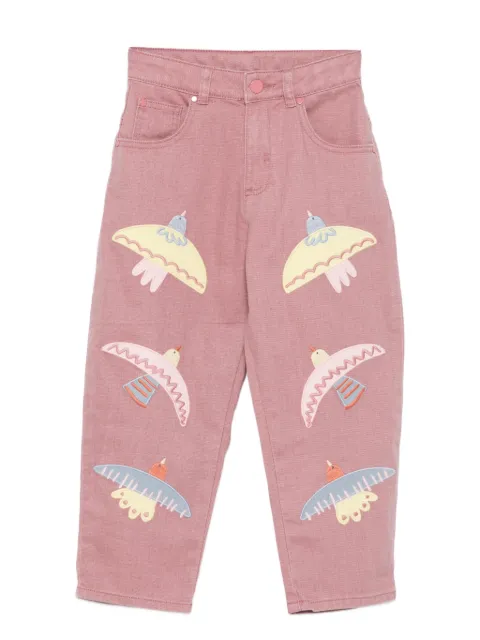 Stella McCartney Kids جينز مطرز بعصافير