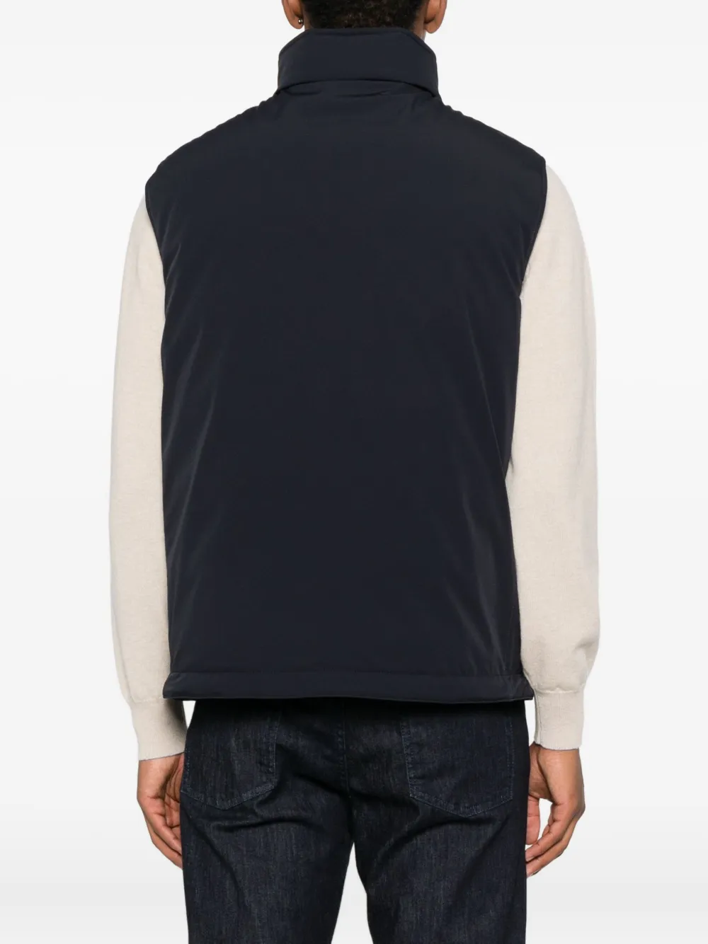 Brunello Cucinelli zip-fastening sleeveless vest Blauw