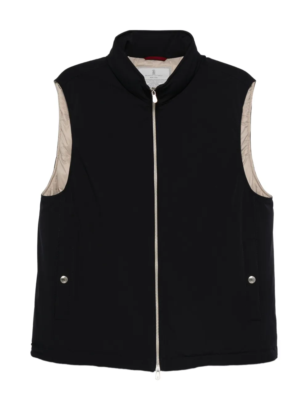 Brunello Cucinelli zip-fastening sleeveless vest Blauw