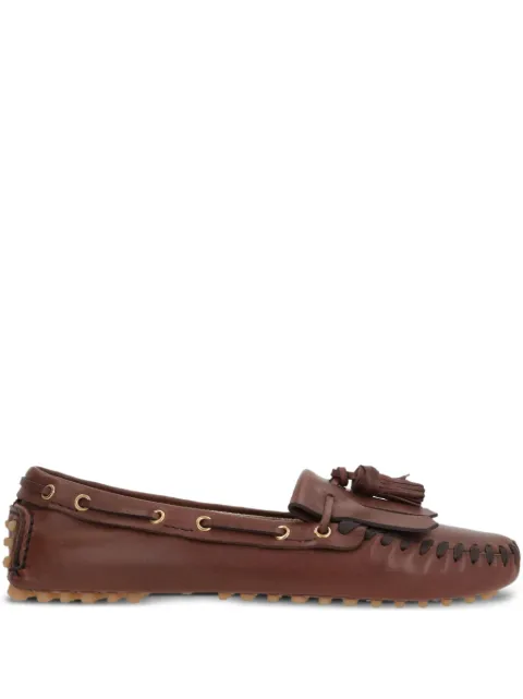 Car Shoe لوفر جلد مزين بشرابة