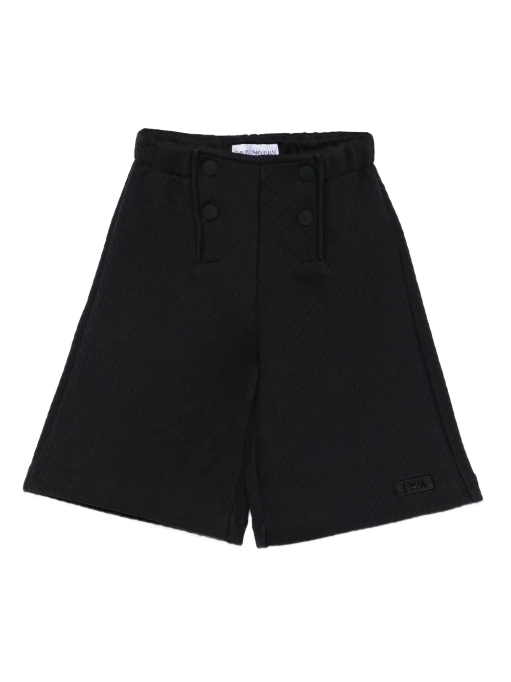 Emporio Ar i Kids textured button-fastening trousers Blauw