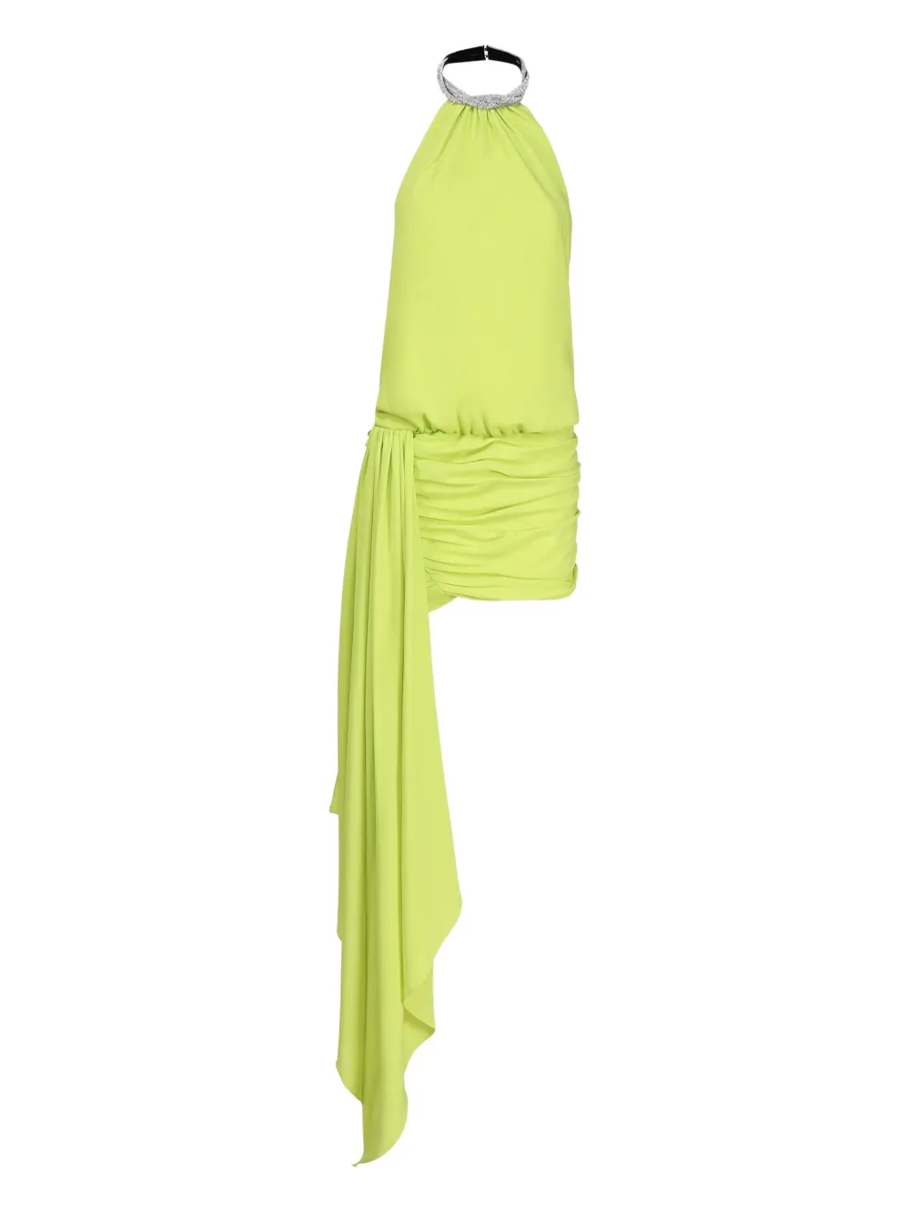 Nuè Iris rhinestone-embellished draped dress - Verde