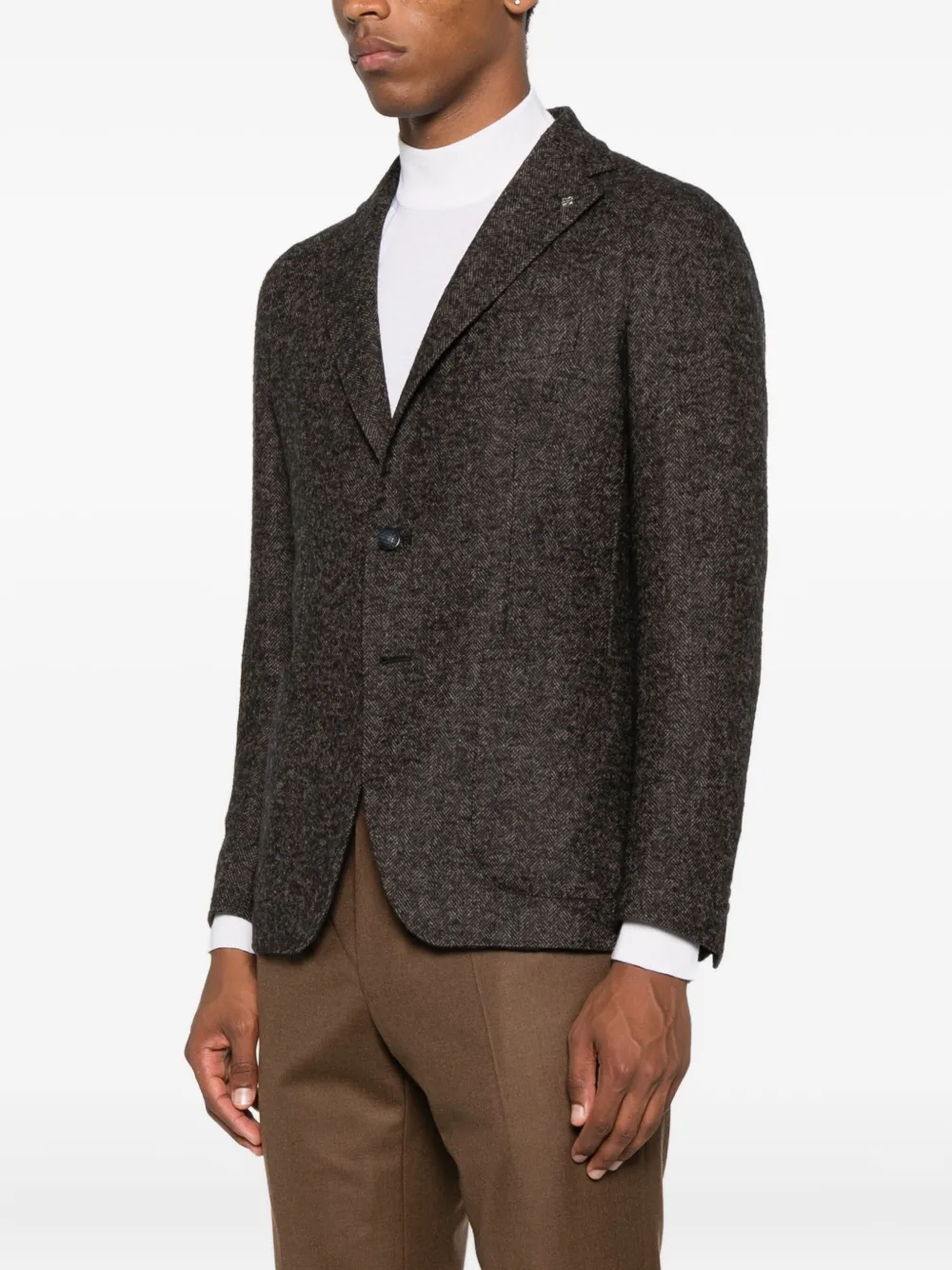 Tagliatore Blazer met visgraatpatroon Bruin