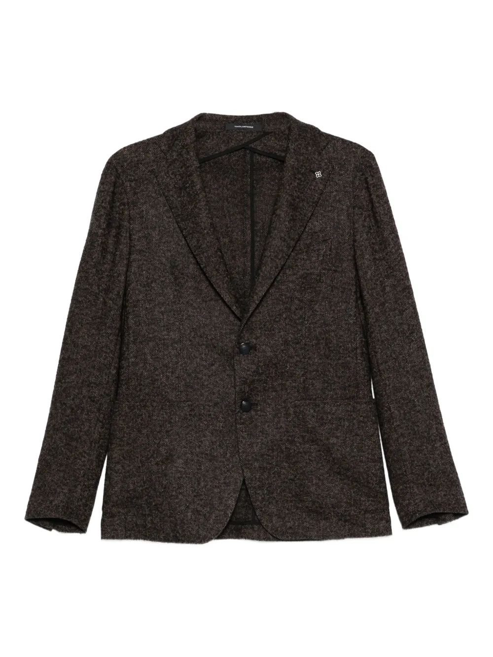 Tagliatore herringbone-pattern single-breasted blazer Bruin