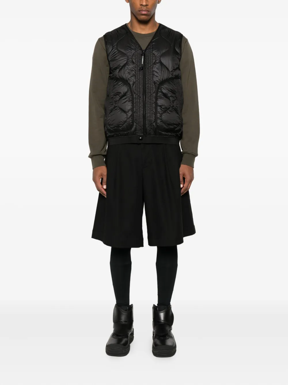 C.P. Company D.D. Shell quilted panelled gilet Zwart