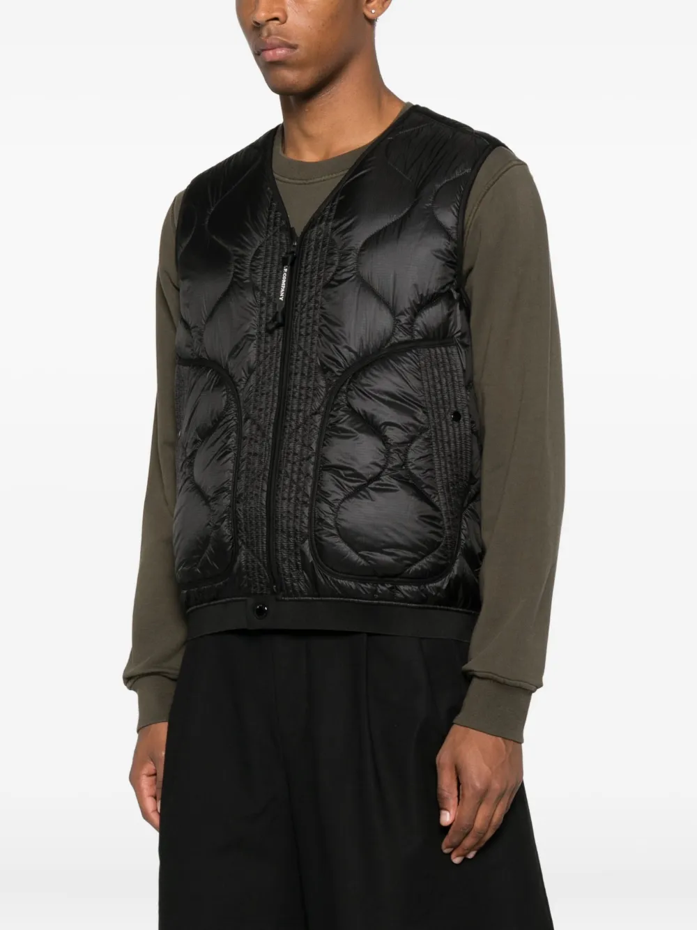 C.P. Company D.D. Shell quilted panelled gilet Zwart