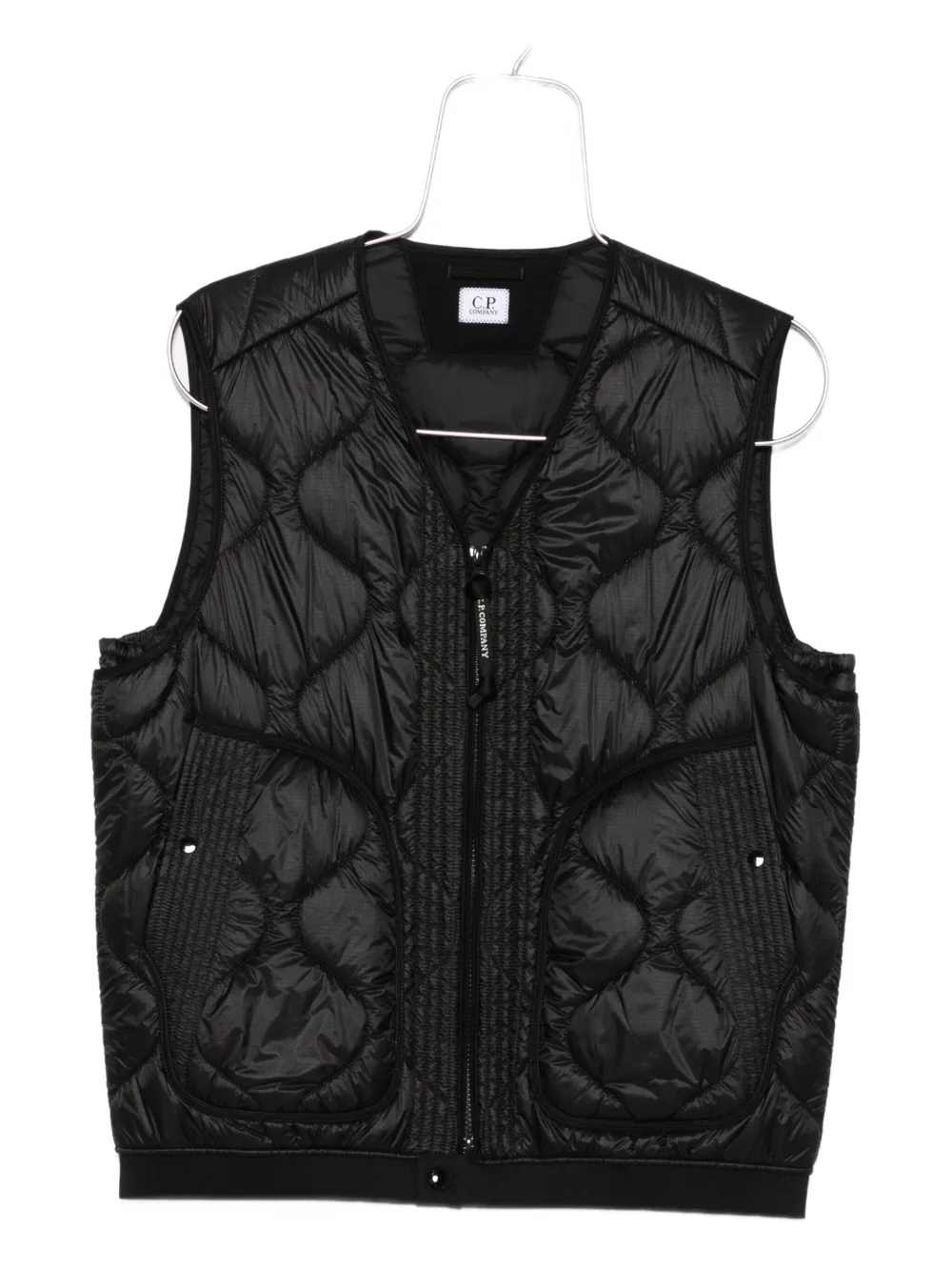 C.P. Company D.D. Shell quilted panelled gilet Zwart