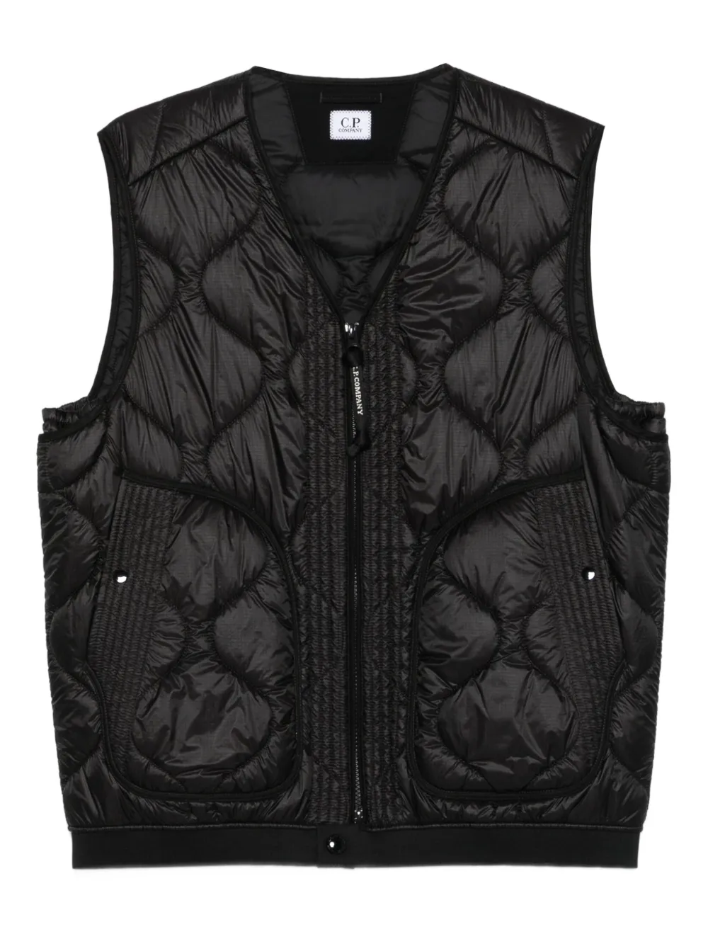 C.P. Company D.D. Shell quilted panelled gilet Zwart