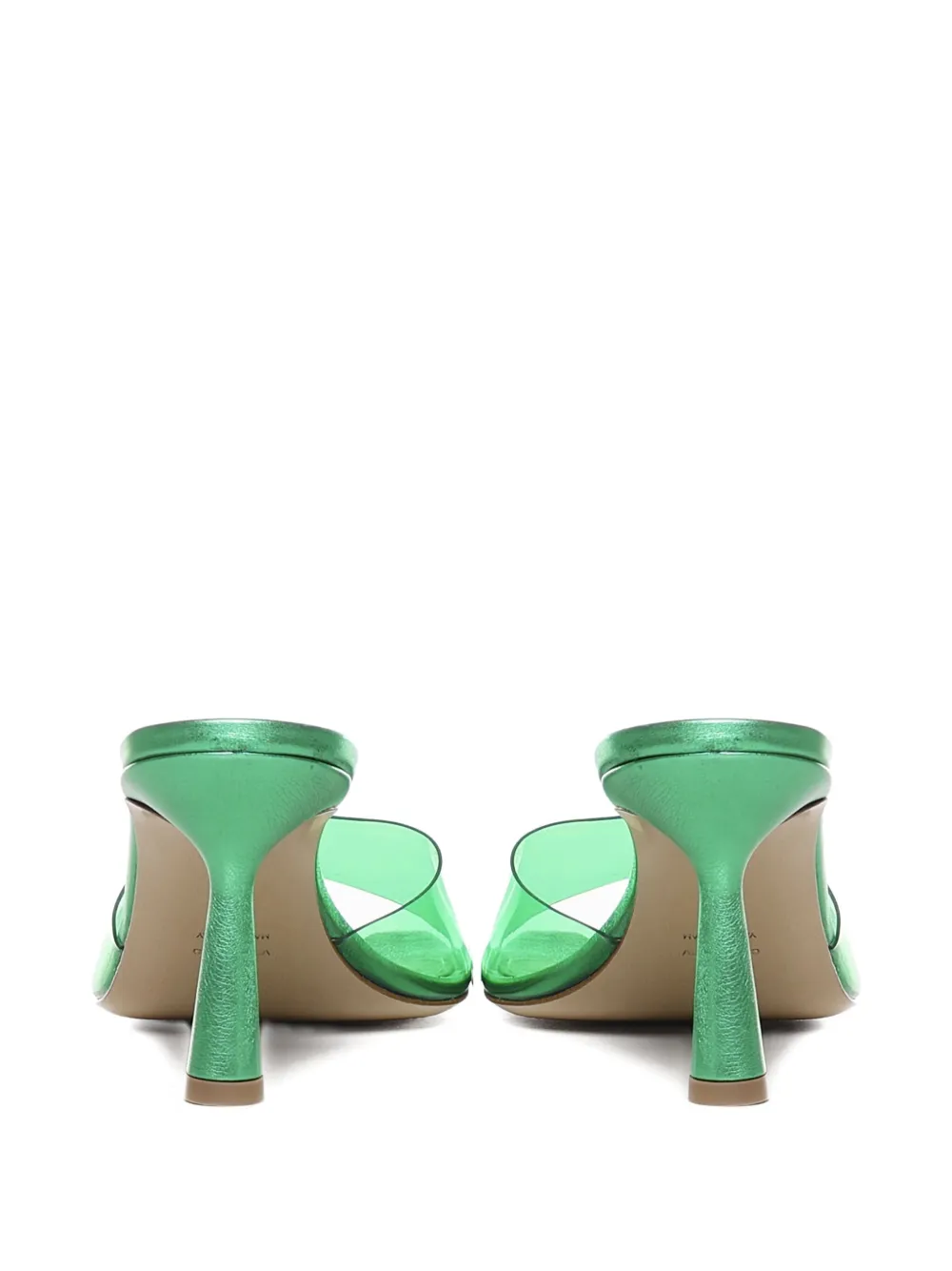 Giuliano Galiano 70mm transparent-strap sandals Green