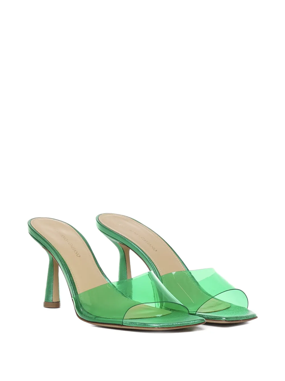 Giuliano Galiano 70mm transparent-strap sandals Green