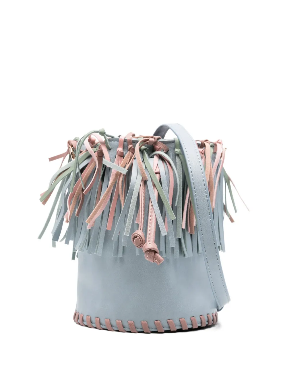 Stella McCartney Kids Bucket-tas met kwastje en franje Blauw