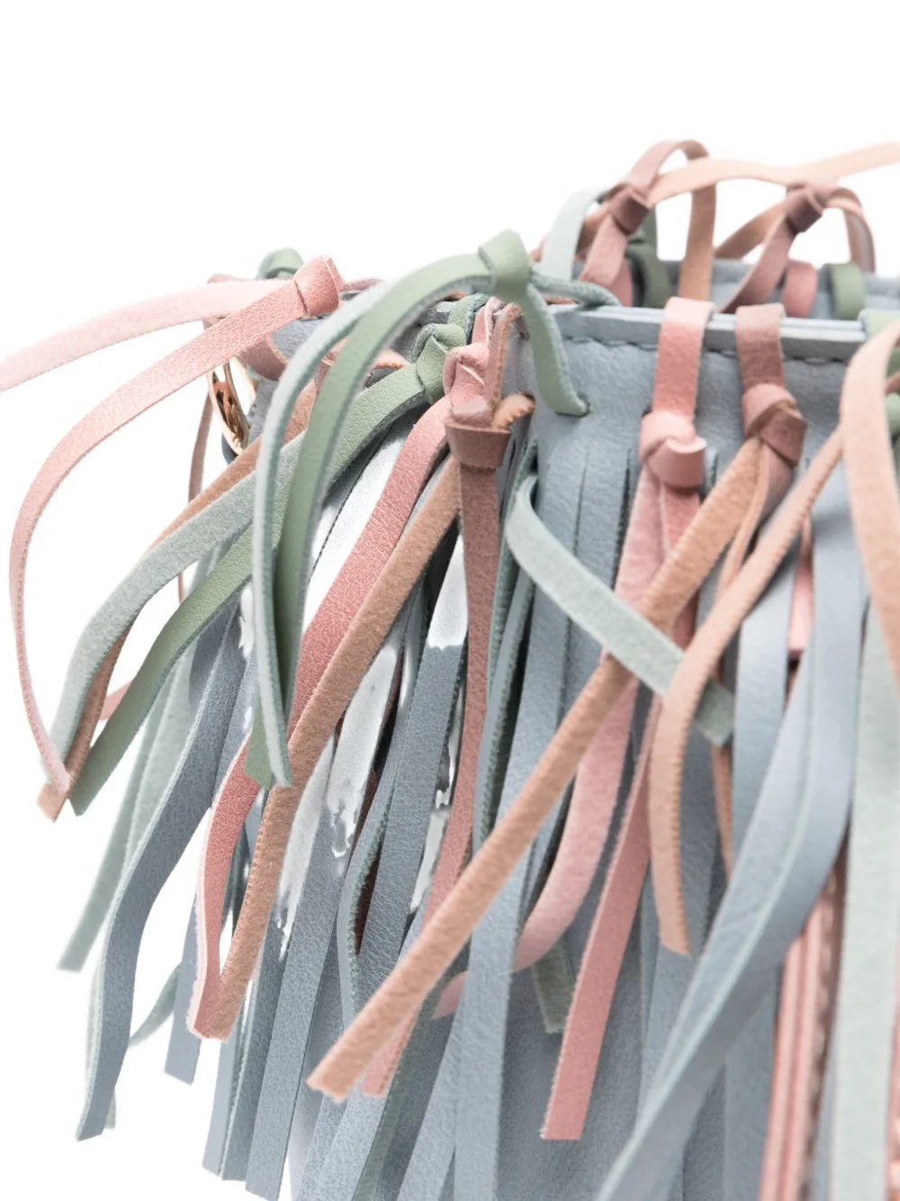 Stella McCartney Kids Bucket-tas met kwastje en franje Blauw
