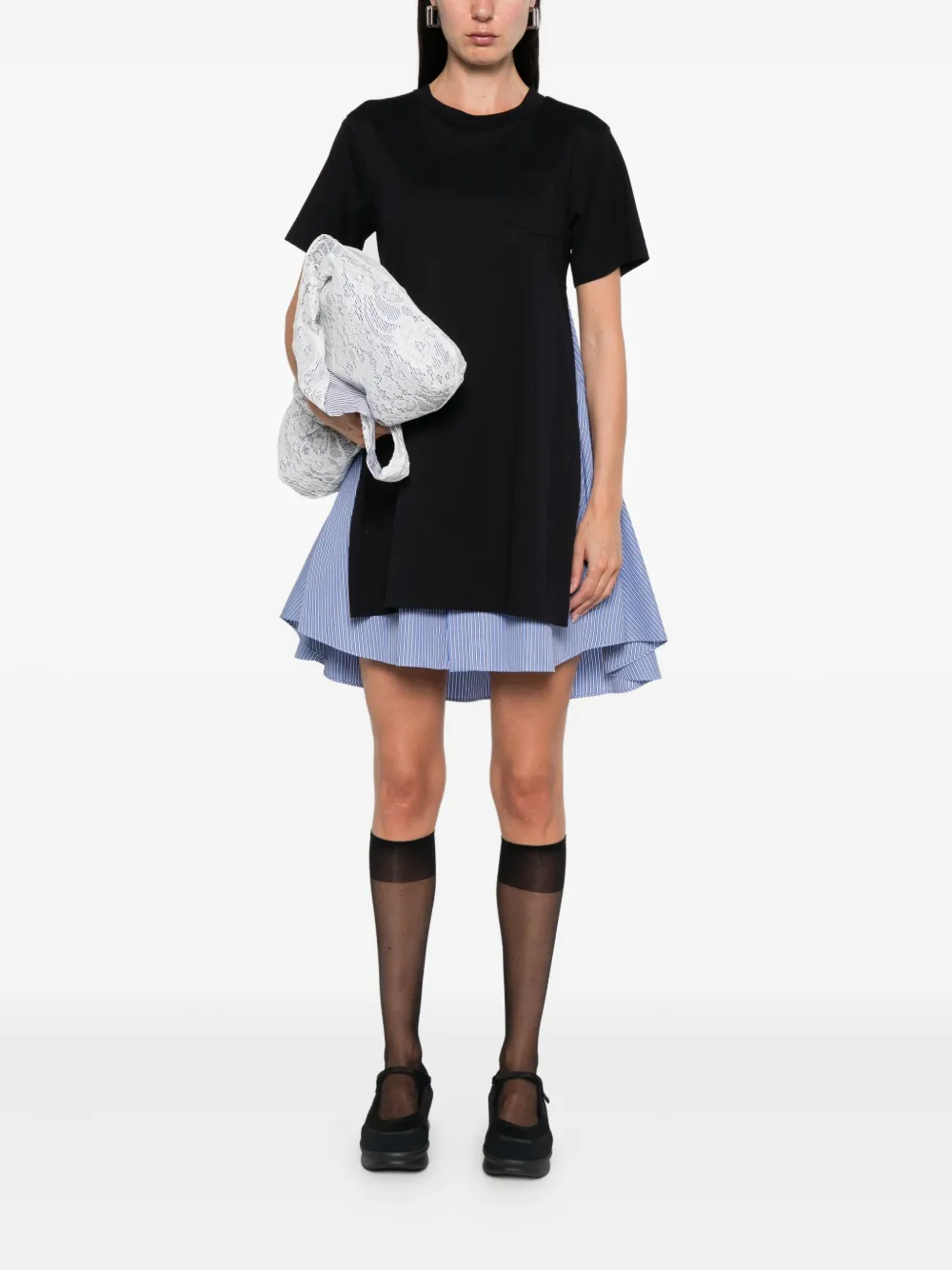 Sacai Gelaagde jurk - Blauw