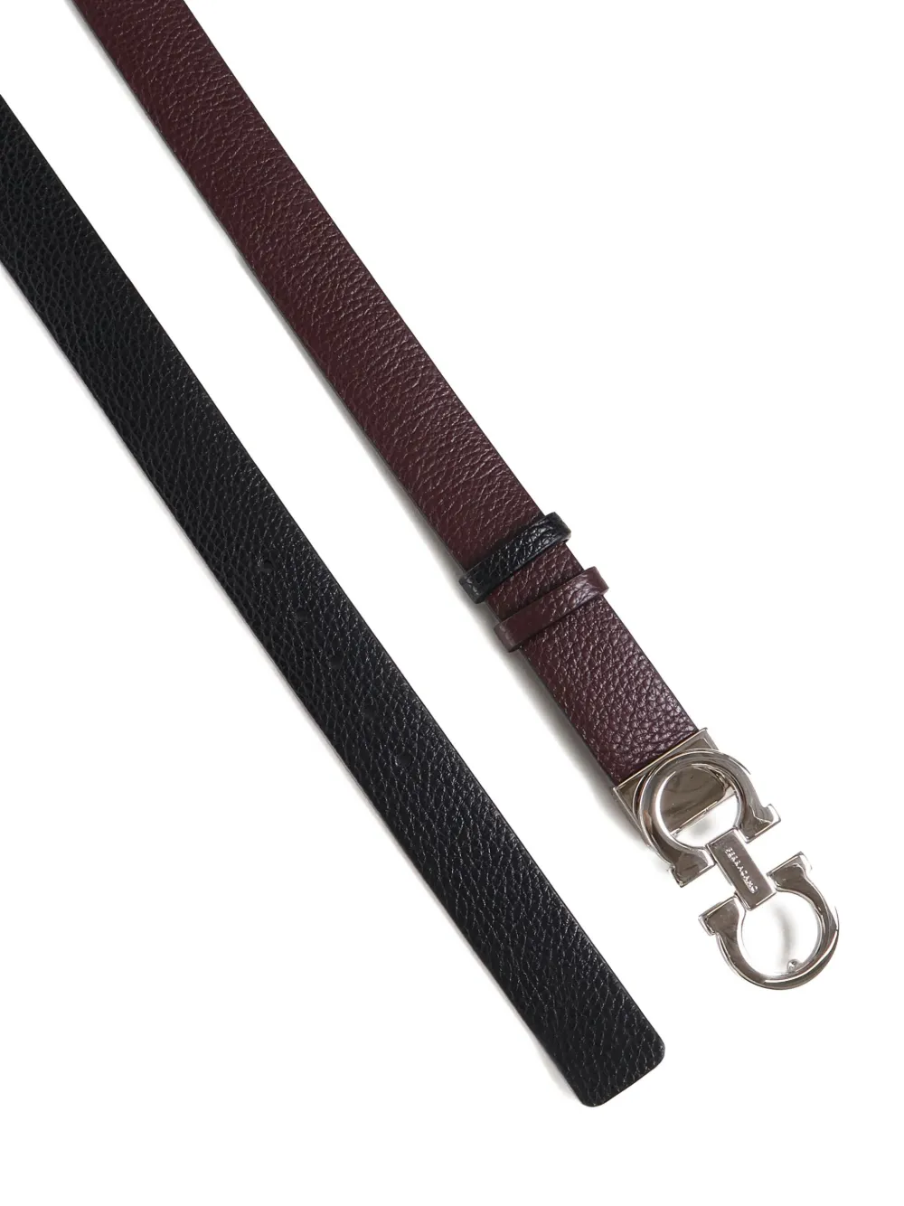 Ferragamo gancini buckle leather belt Rood