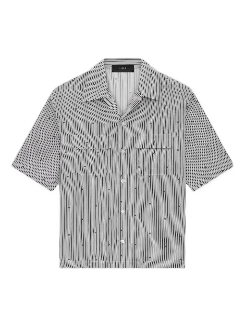 AMIRI ストライプ キャンプカラーシャツ - ブラック AMIRI ストライプ キャンプカラーシャツ - ブラック