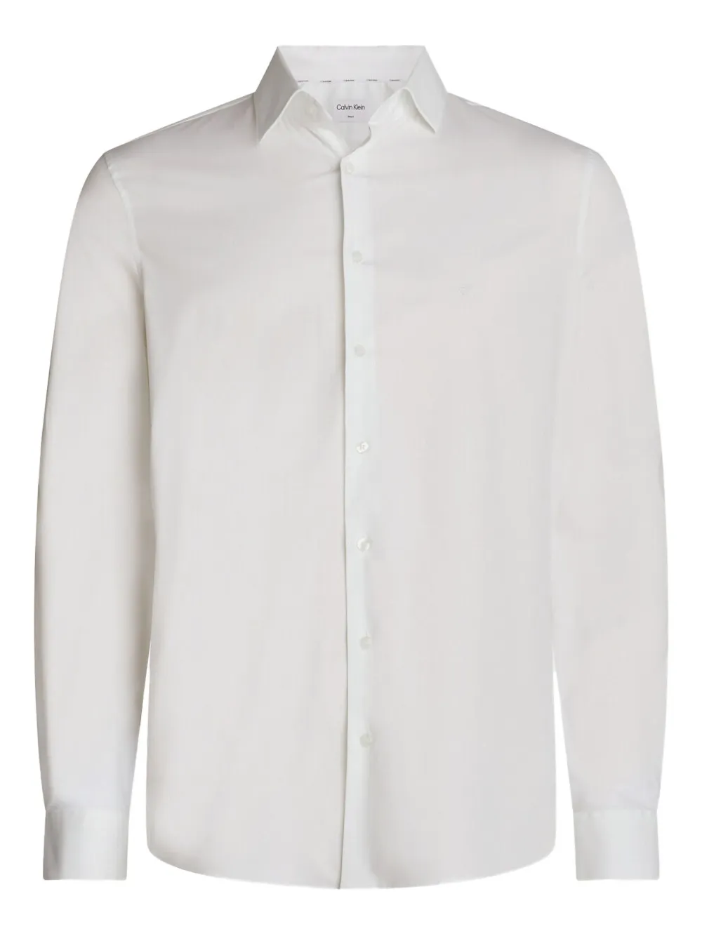 Calvin Klein logo-embroidered long-sleeve shirt | White | Image 1