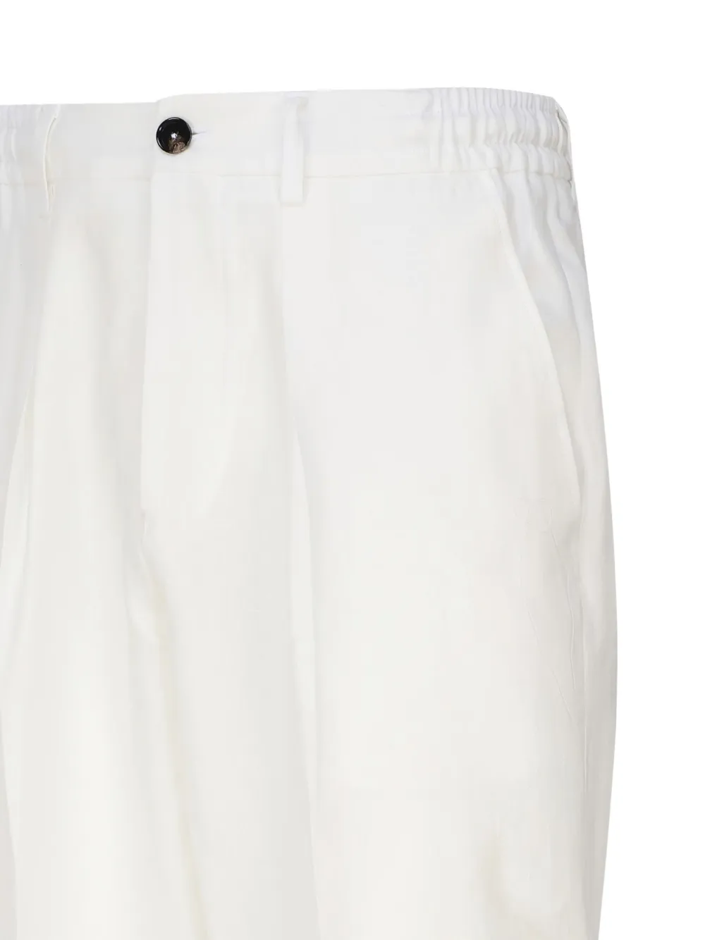 BE ABLE Geplooide linnen pantalon Wit