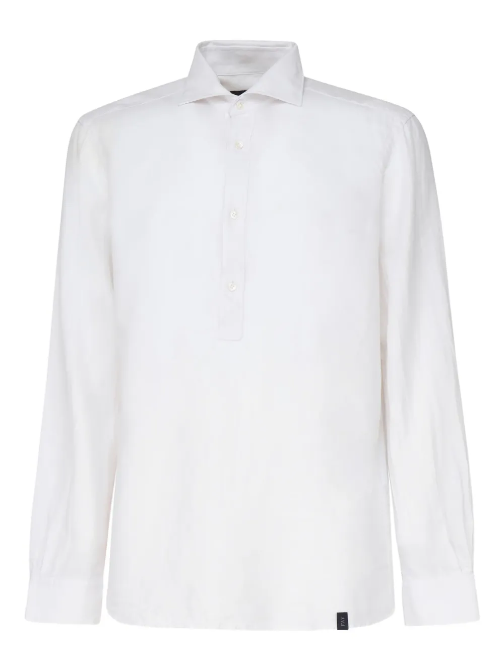 Fay spread-collar cotton polo shirt Wit