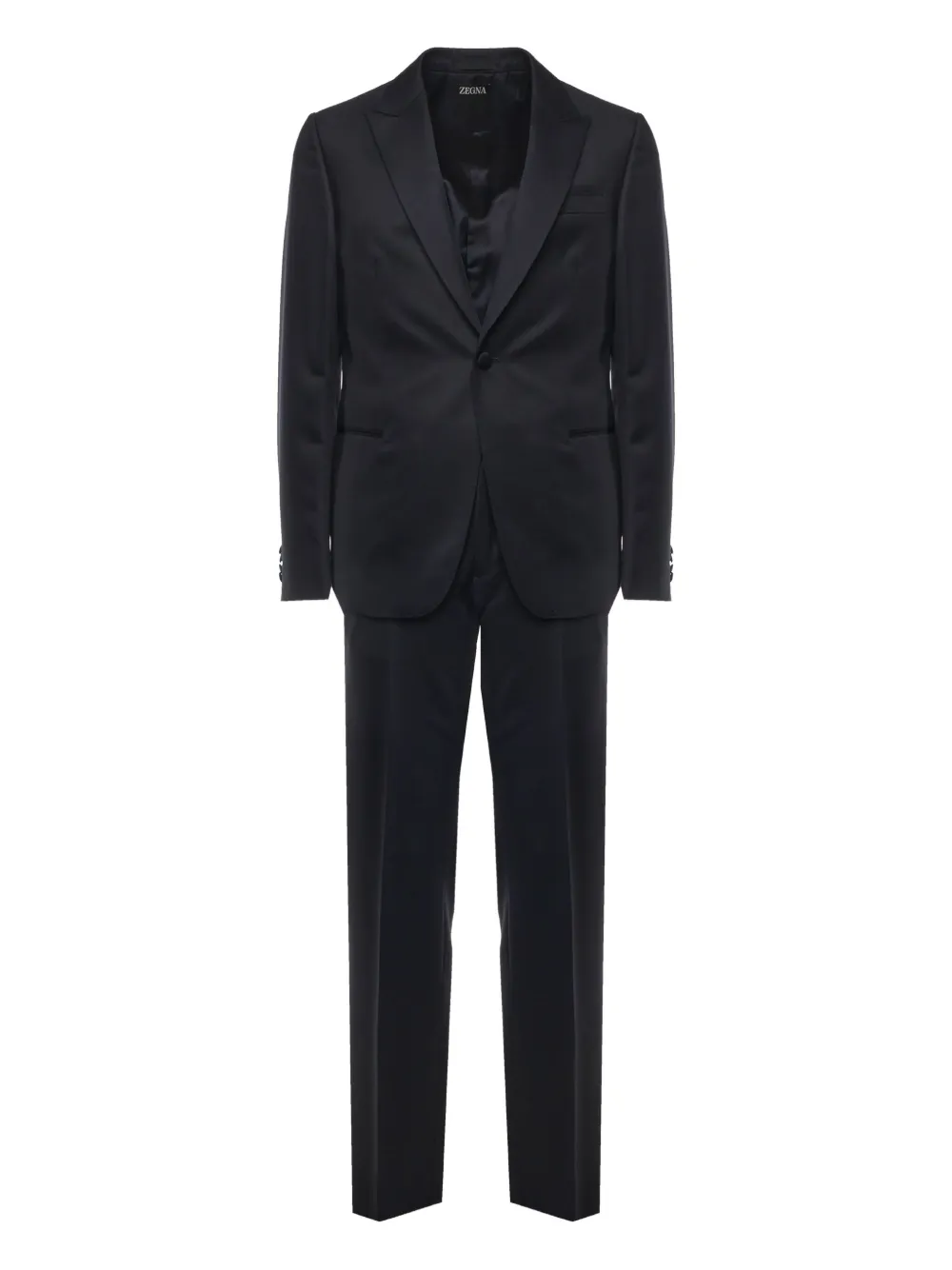Zegna single-breasted button suit Zwart