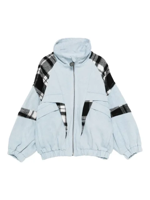 Stella McCartney Kids جاكيت بكاروهات مضفرة وأجزاء مخيوطة