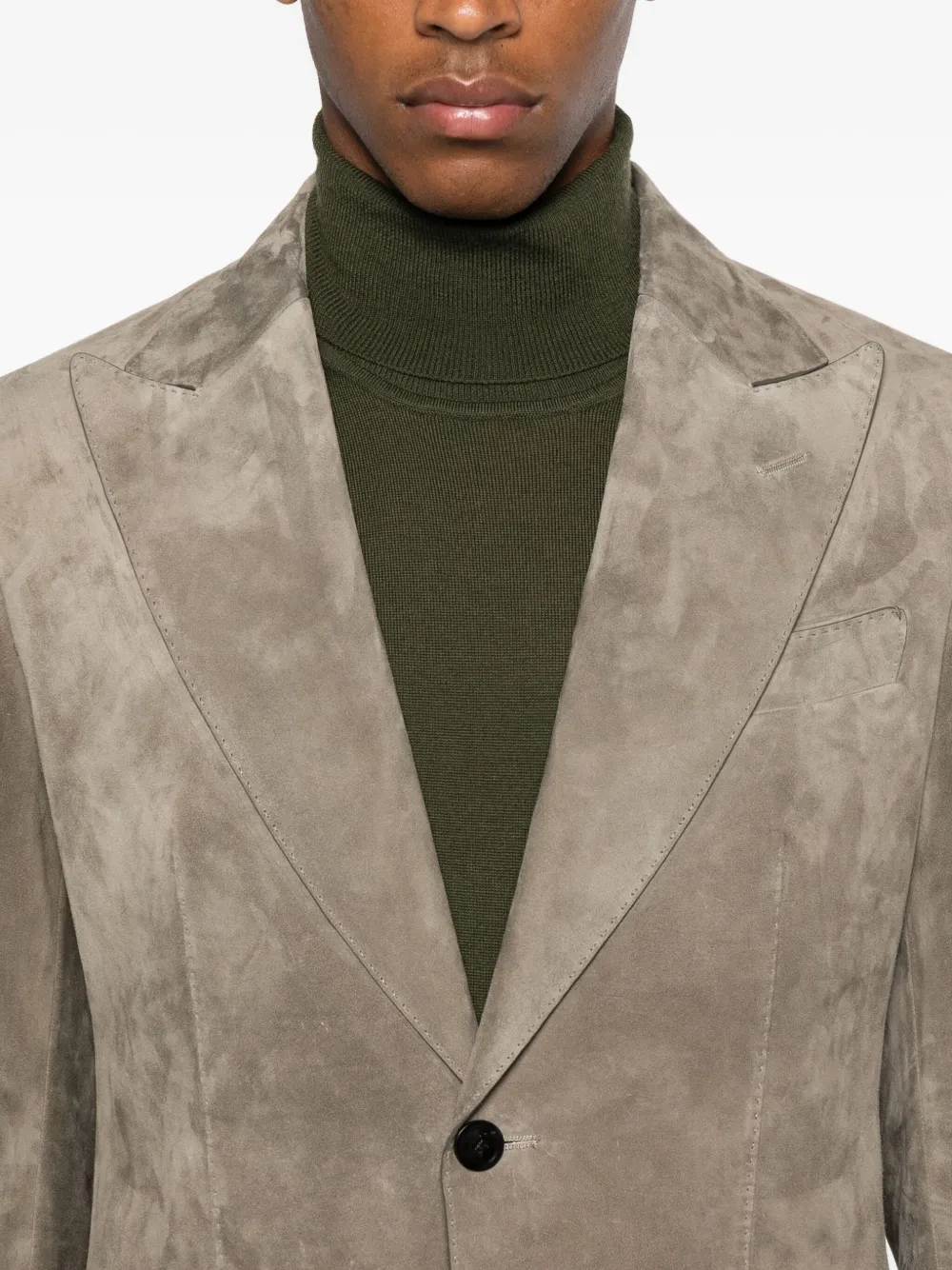 TOM FORD single-breasted suede blazer Grijs