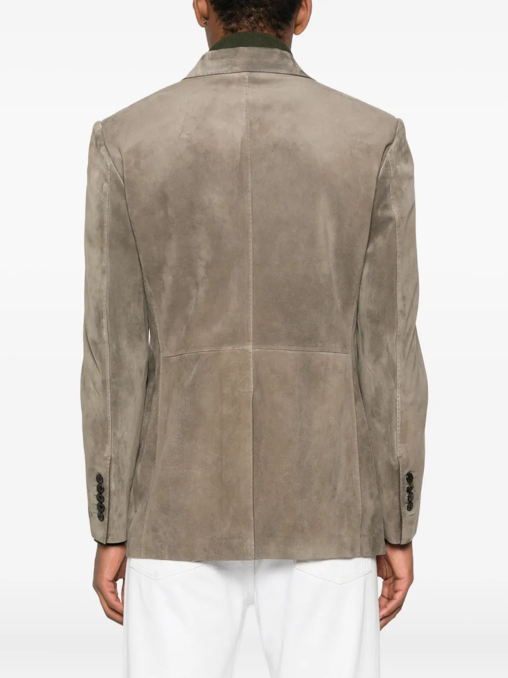 TOM FORD single-breasted suede blazer Grijs