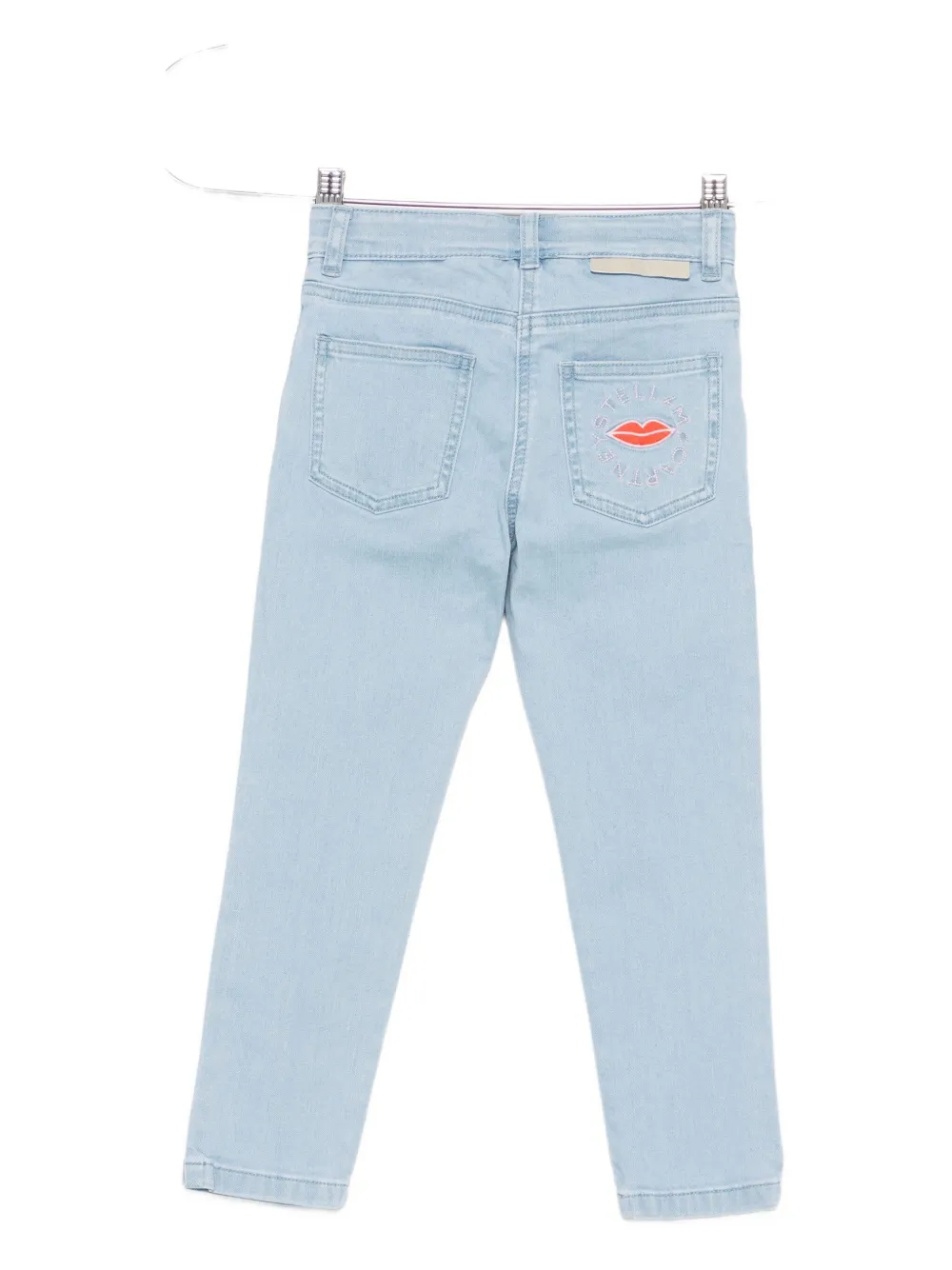 Stella McCartney Kids Jeans met geborduurde lippen Blauw
