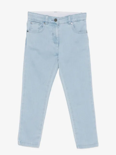 Stella McCartney Kids lip-embroidered jeans