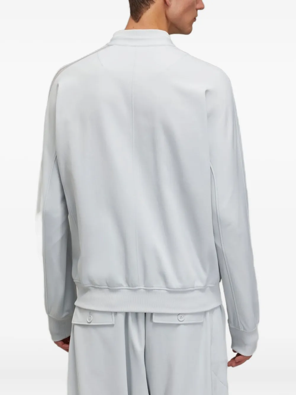 Y-3 Sweater met logoprint en drie strepen Grijs