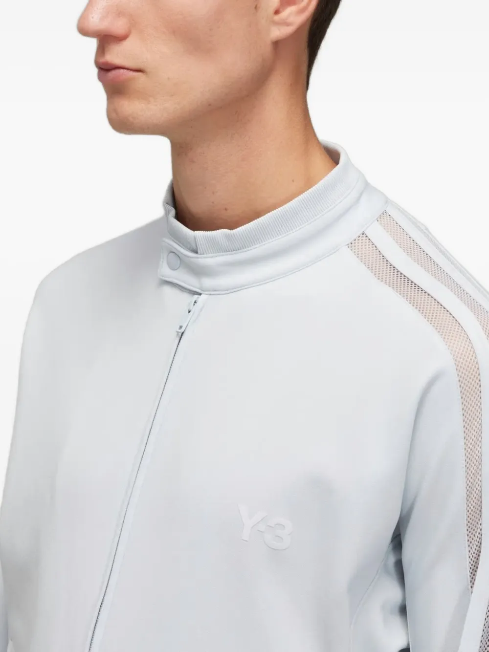 Y-3 Sweater met logoprint en drie strepen Grijs