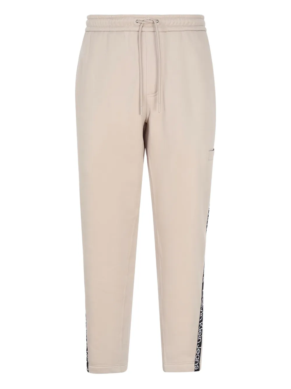 Calvin Klein Jeans logo-tape elastic-waist trousers Beige