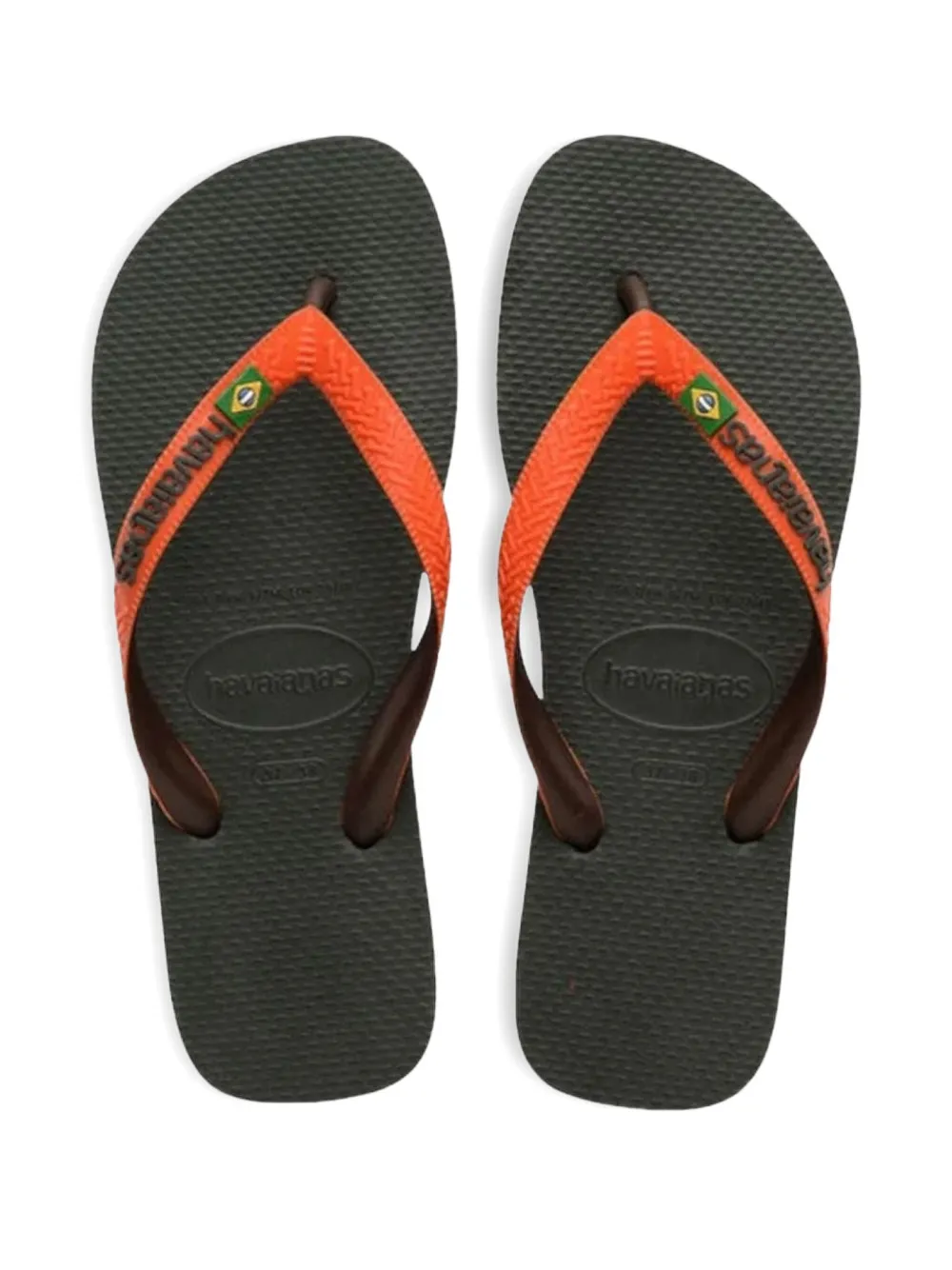 Havaianas two-tone logo-detail flip-flops Orange
