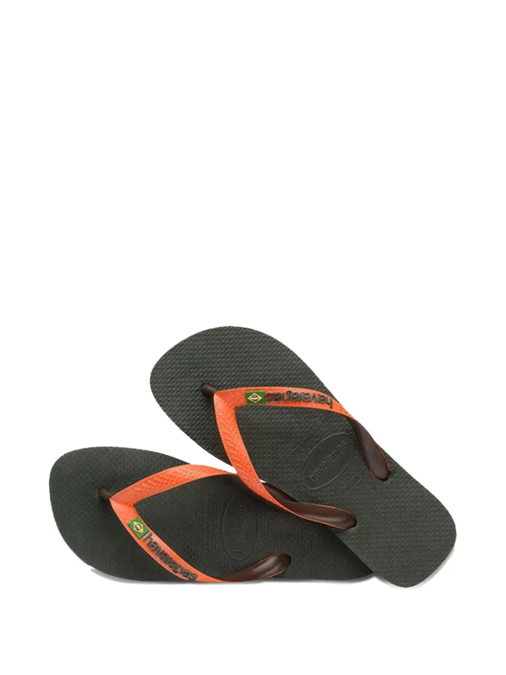 Havaianas two-tone logo-detail flip-flops Orange