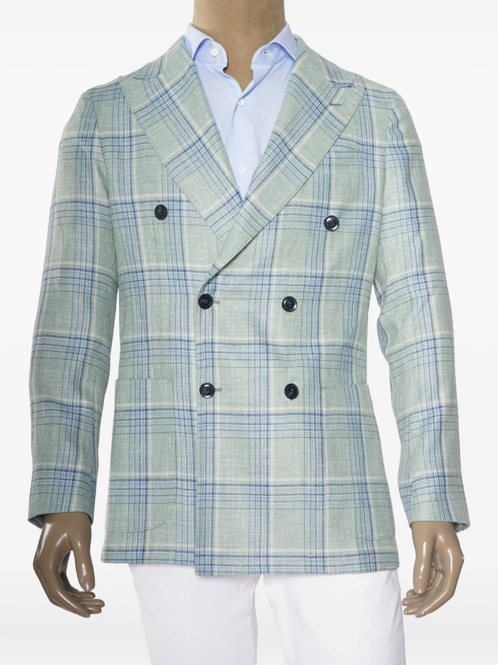 SARTORIO NAPOLI Blazer doppiopetto a quadri - Verde