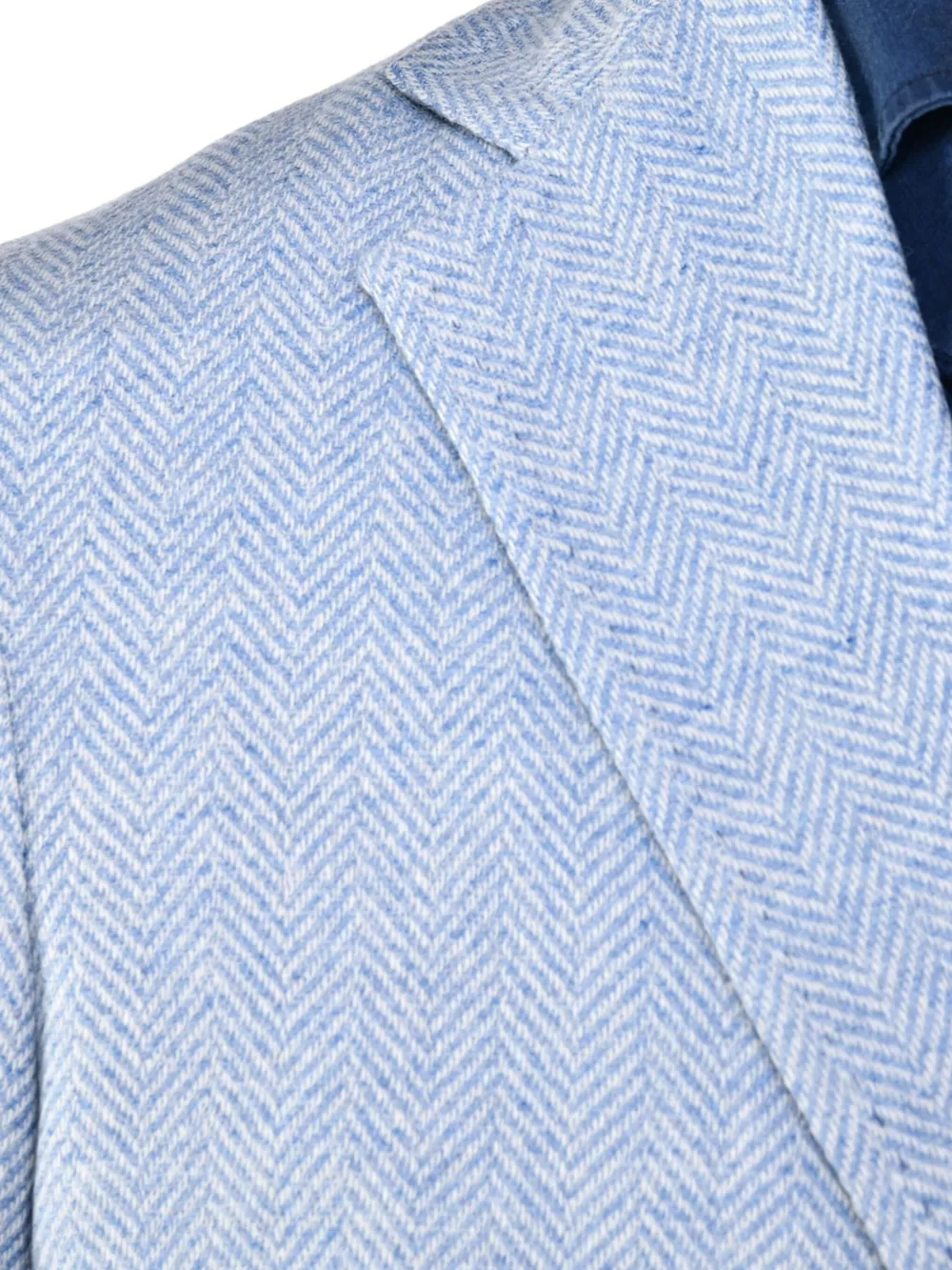 Sartorio Napoli Herringbone Wool Blazer In Blue