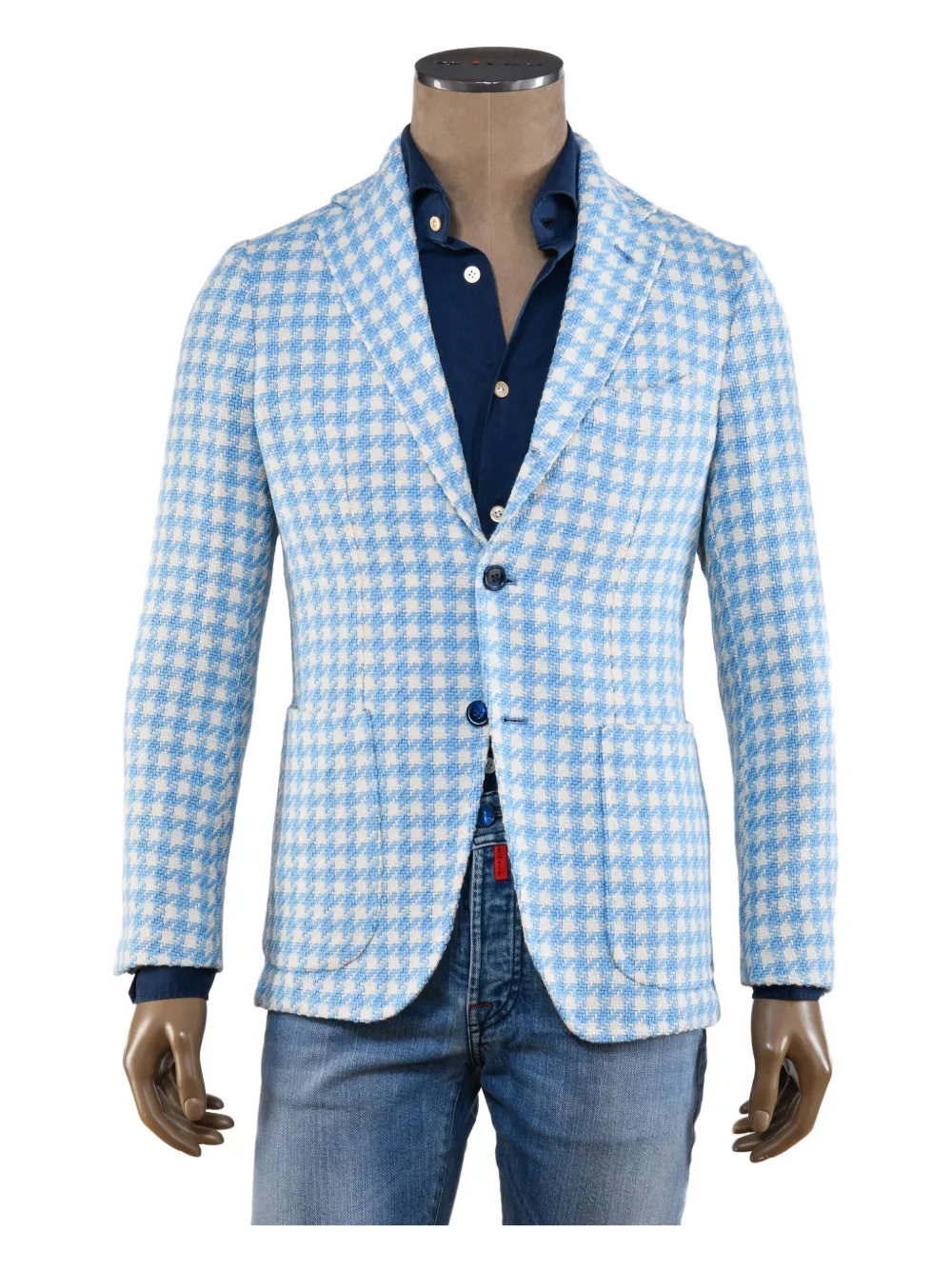 SARTORIO NAPOLI Blazer con motivo pied-de-poule - Blu
