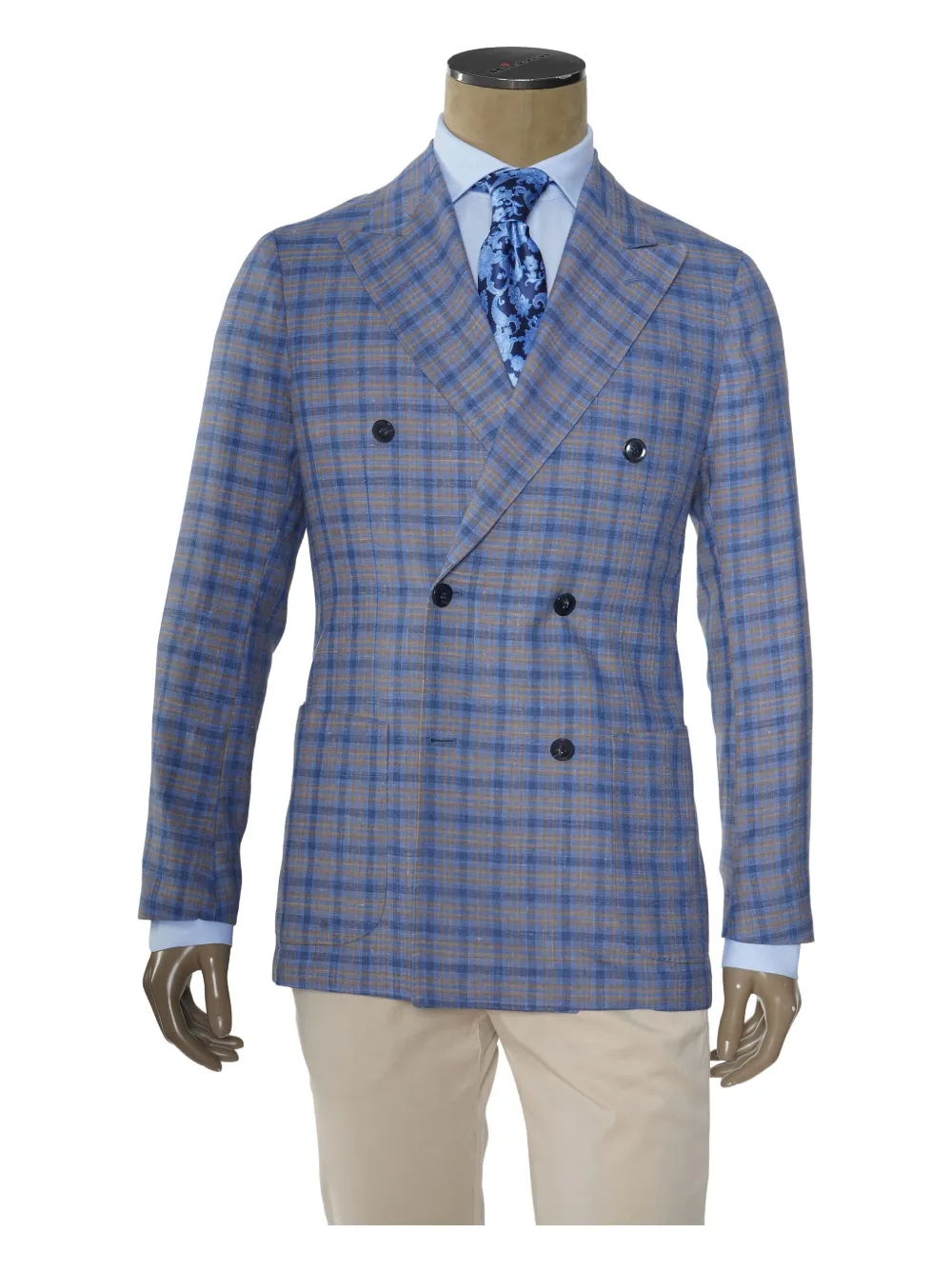 SARTORIO NAPOLI Giacca doppiopetto a quadri - Blu