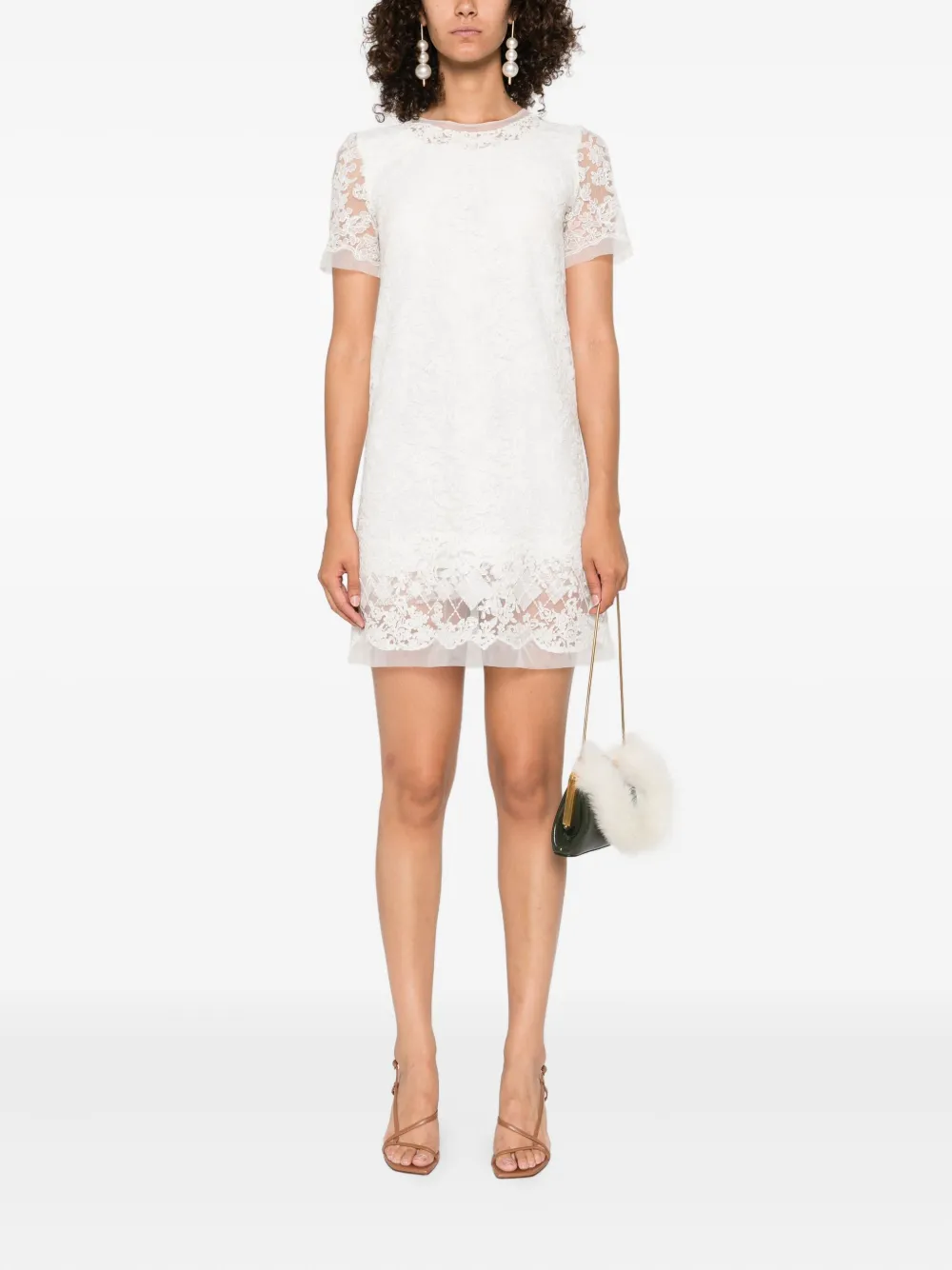 Ermanno Scervino lace-trimmed short-sleeved dress | Day Dresses | Image 2